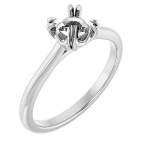 Platinum 6 mm Round Solitaire Engagement Ring Mounting