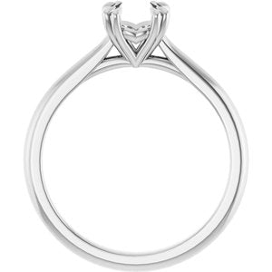 Platinum 6 mm Round Solitaire Engagement Ring Mounting