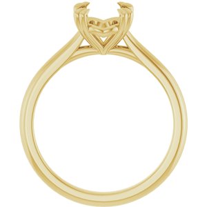 14K Yellow Gold 9x7 mm Oval Solitaire Engagement Ring Mounting