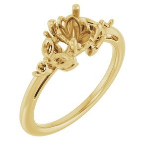 14K Yellow Gold 7x5 mm Oval Engagement Ring Mounting