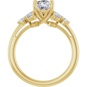 14K Yellow Gold 8x6 mm Oval 1/4 CTW Natural Diamond Semi-Set Engagement Ring