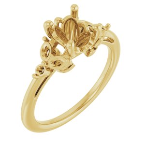 14K Yellow Gold 8x6 mm Oval Engagement Ring Mounting