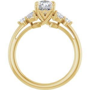 14K Yellow Gold 8x6 mm Pear 1/4 CTW Natural Diamond Semi-Set Engagement Ring