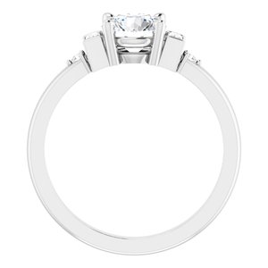 14K White Gold 6.5 mm Round 1/8 CTW Natural Diamond Semi-Set Engagement Ring