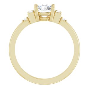 14K Yellow Gold 6.5 mm Round 1/8 CTW Natural Diamond Semi-Set Engagement Ring