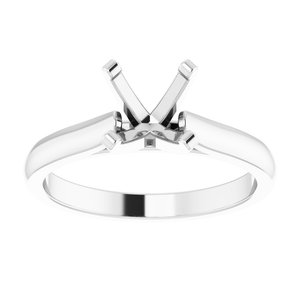 14K White Gold 7 mm Round Solitaire Engagement Ring Mounting