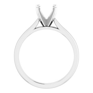 14K White Gold 7 mm Round Solitaire Engagement Ring Mounting