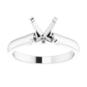 14K White Gold 7.5 mm Round Solitaire Engagement Ring Mounting