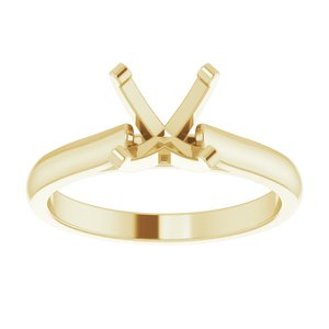 14K Yellow Gold 7.5 mm Round Solitaire Engagement Ring Mounting