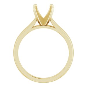 14K Yellow Gold 7.5 mm Round Solitaire Engagement Ring Mounting