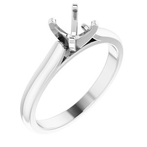14K White Gold 5.5 mm Round Solitaire Engagement Ring Mounting
