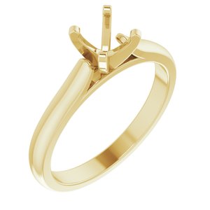 14K Yellow Gold 5.5 mm Round Solitaire Engagement Ring Mounting