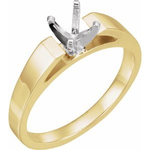 14K Yellow/White Gold 6.5 mm Round Engagement Ring Mounting