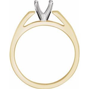 14K Yellow/White Gold 6.5 mm Round Engagement Ring Mounting