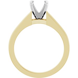 14K Yellow/White Gold 6 mm Round Solitaire Engagement Ring Mounting