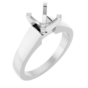 14K White Gold 7.4 mm Round Solitaire Engagement Ring Mounting