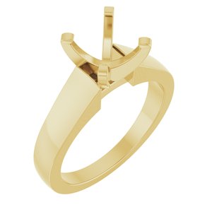 14K Yellow Gold 8 mm Round Solitaire Engagement Ring Mounting