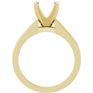 14K Yellow Gold 8 mm Round Solitaire Engagement Ring Mounting