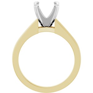 14K Yellow/White Gold 8 mm Round Solitaire Engagement Ring Mounting
