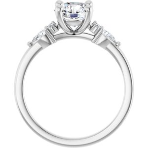 14K White Gold 7 mm Round 1/4 CTW Lab-Grown Diamond Semi-Set Engagement Ring