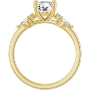 14K Yellow Gold 7 mm Round 1/4 CTW Lab-Grown Diamond Semi-Set Engagement Ring