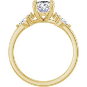14K Yellow Gold 9x7 mm Oval 1/4 CTW Lab-Grown Diamond Semi-Set Engagement Ring
