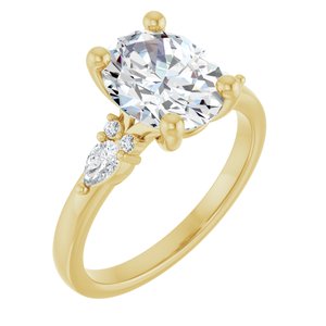 14K Yellow Gold 10x8 mm Oval 1/4 CTW Lab-Grown Diamond Semi-Set Engagement Ring