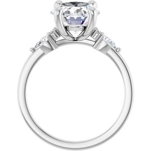 14K White Gold 11x9 mm Oval 1/4 CTW Lab-Grown Diamond Semi-Set Engagement Ring