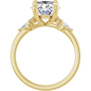 14K Yellow Gold 11x9 mm Oval 1/4 CTW Lab-Grown Diamond Semi-Set Engagement Ring