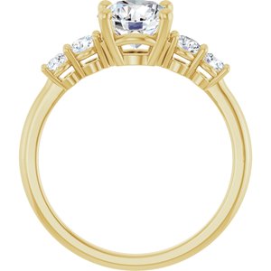 14K Yellow Gold 7 mm Round 1/3 CTW Lab-Grown Diamond Semi-Set Engagement Ring
