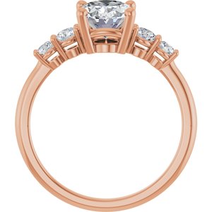 14K Rose Gold 9x7 mm Oval 1/3 CTW Lab-Grown Diamond Semi-Set Engagement Ring