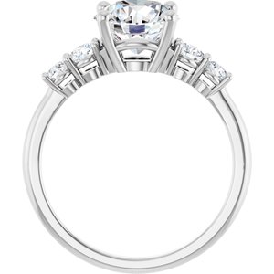 14K White Gold 8 mm Round 1/3 CTW Lab-Grown Diamond Semi-Set Engagement Ring