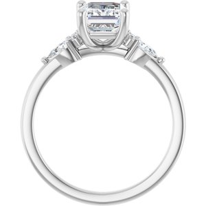 14K White Gold 8x6 mm Emerald 1/4 CTW Lab-Grown Diamond Semi-Set Engagement Ring