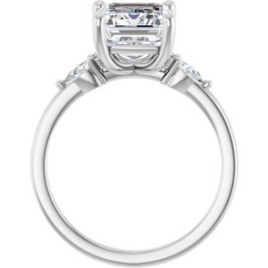 14K White Gold 10x8 mm Emerald 1/4 CTW Lab-Grown Diamond Semi-Set Engagement Ring