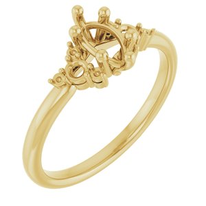 14K Yellow Gold 7x3.5 mm Marquise Engagement Ring Mounting