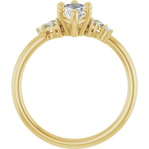 14K Yellow Gold 10x5 mm Marquise 1/6 CTW Lab-Grown Diamond Semi-Set Engagement Ring