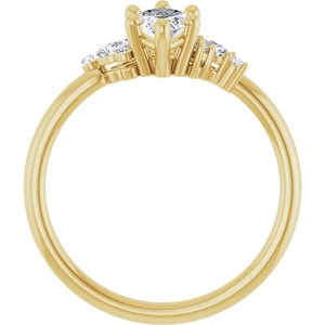 14K Yellow Gold 9x4.5 mm Marquise 1/6 CTW Lab-Grown Diamond Semi-Set Engagement Ring