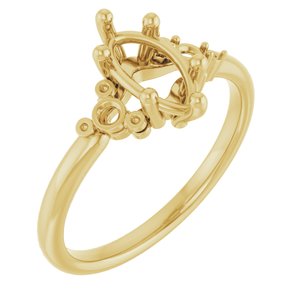 14K Yellow Gold 9x4.5 mm Marquise Engagement Ring Mounting