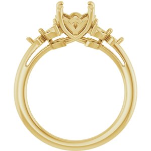 14K Yellow Gold 7.4 mm Round Engagement Ring Mounting
