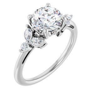 14K White Gold 7.4 mm Round 1/4 CTW Lab-Grown Diamond Semi-Set Engagement Ring