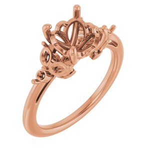 14K Rose Gold 8 mm Round Engagement Ring Mounting