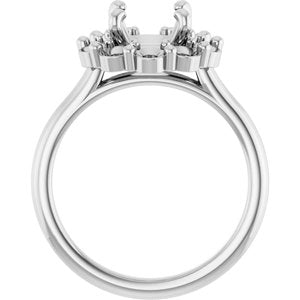 Platinum 8 mm Round Halo-Style Engagement Ring Mounting