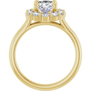 14K Yellow Gold 9 x 7 mm Oval 3/4 CTW Natural Diamond Semi-Set Halo-Style Engagement Ring