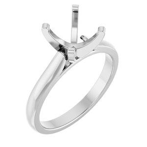 14K White Gold 8.2 mm Round Solitaire Engagement Ring Mounting