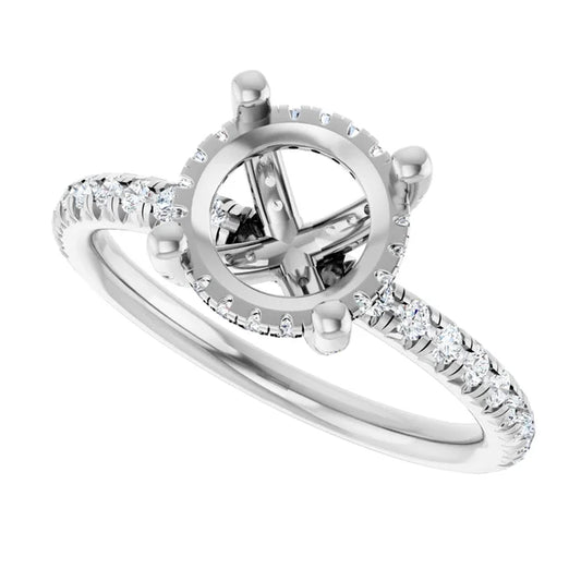 14K White 1/2 CTW Lab-Grown Diamond Semi-Set Engagement Ring