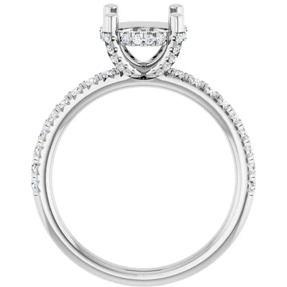 14K White 1/2 CTW Lab-Grown Diamond Semi-Set Engagement Ring