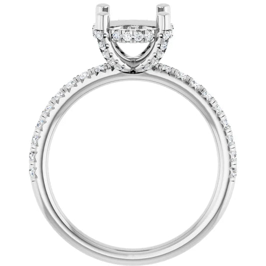 14K White 1/2 CTW Lab-Grown Diamond Semi-Set Engagement Ring
