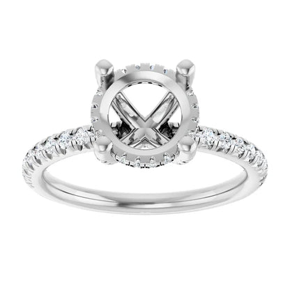 14K White 1/2 CTW Lab-Grown Diamond Semi-Set Engagement Ring