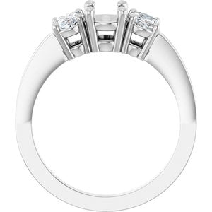 14K White Gold 7x5 mm Oval 3/4 CTW Lab-Grown Diamond Semi-Set Engagement Ring