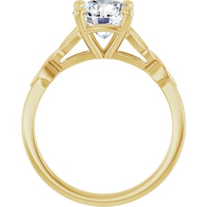 14K Yellow Gold 8 mm Round .03 CTW Natural Diamond Semi-Set Celtic-Inspired Engagement Ring